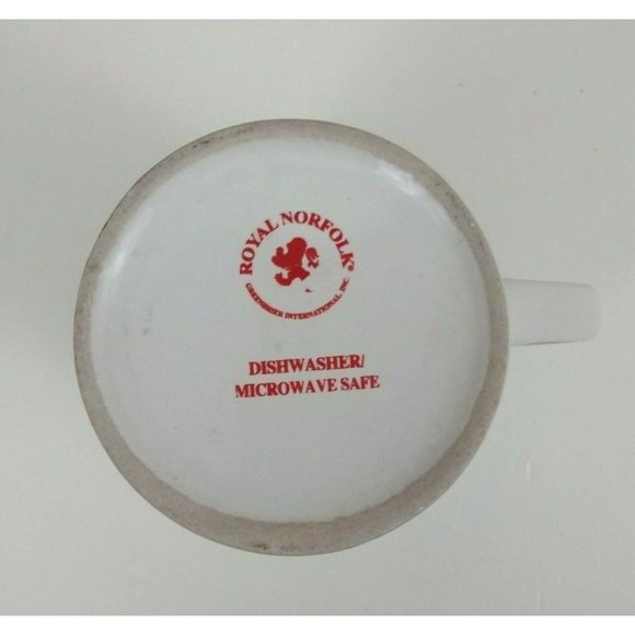 Royal Norfolk Merry Bright Christmas Ornament Christmas 4.5" Coffee Cup - Picture 6 of 7